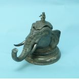 A late Victorian electroplate Brittania metal Inkstand, by Mappin & Webb, in the form of an Indian