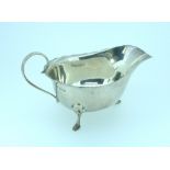 A silver Sauce Boat, by Mappin & Webb Ltd, hallmarked Sheffield, 1945, of oval form with cut edge,