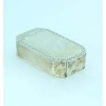 A George III silver Snuff Box, by George Burrows, of canted rectangular form with decorative border,