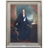 A highly decorative full length portrait of Prince Albert, 100 x 75cm, in a good gilt frame.