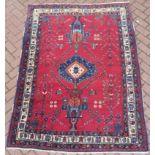 A vintage Persian handmade Afshar rug, 200 x 144cm.