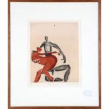 Graham Fransella (b. 1950), 'Two Figures', etching in four colours, artist proof, signed lower right