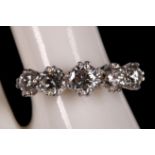 An 18ct white gold and graduated diamond five stone ring, 1.88ct.