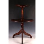 A Victorian / Edwardian mahogany two-tier dumb waiter on tri-form legs, sold together with a