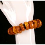 An amber bracelet.