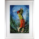 J. Ironmonger, 'The Power and The Glory', golf print, limited edition, 122/950, title and signed