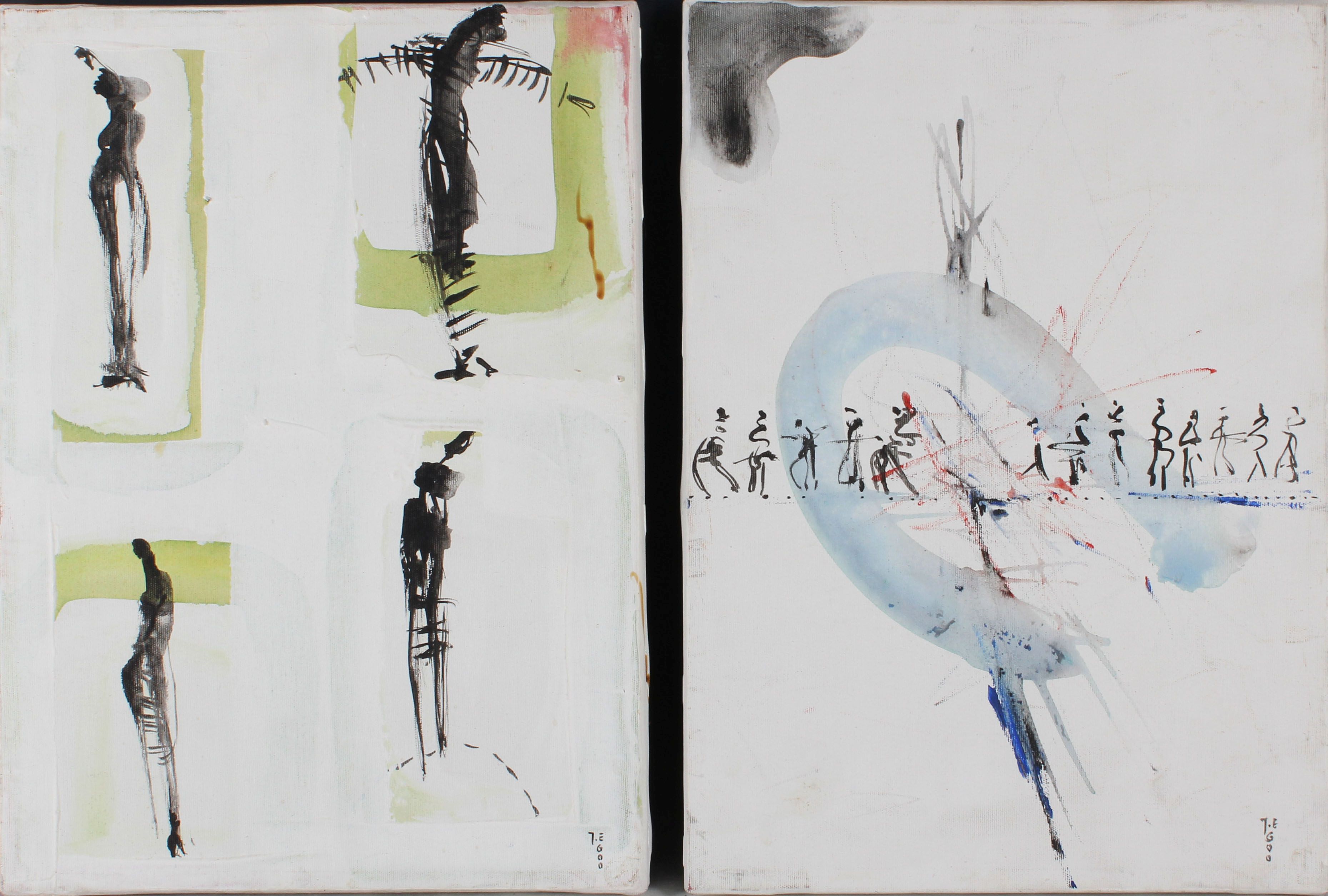 Joanna Ewa Glazer, a pair of oils on canvas, unframed, together with two other contemporary - Image 3 of 6