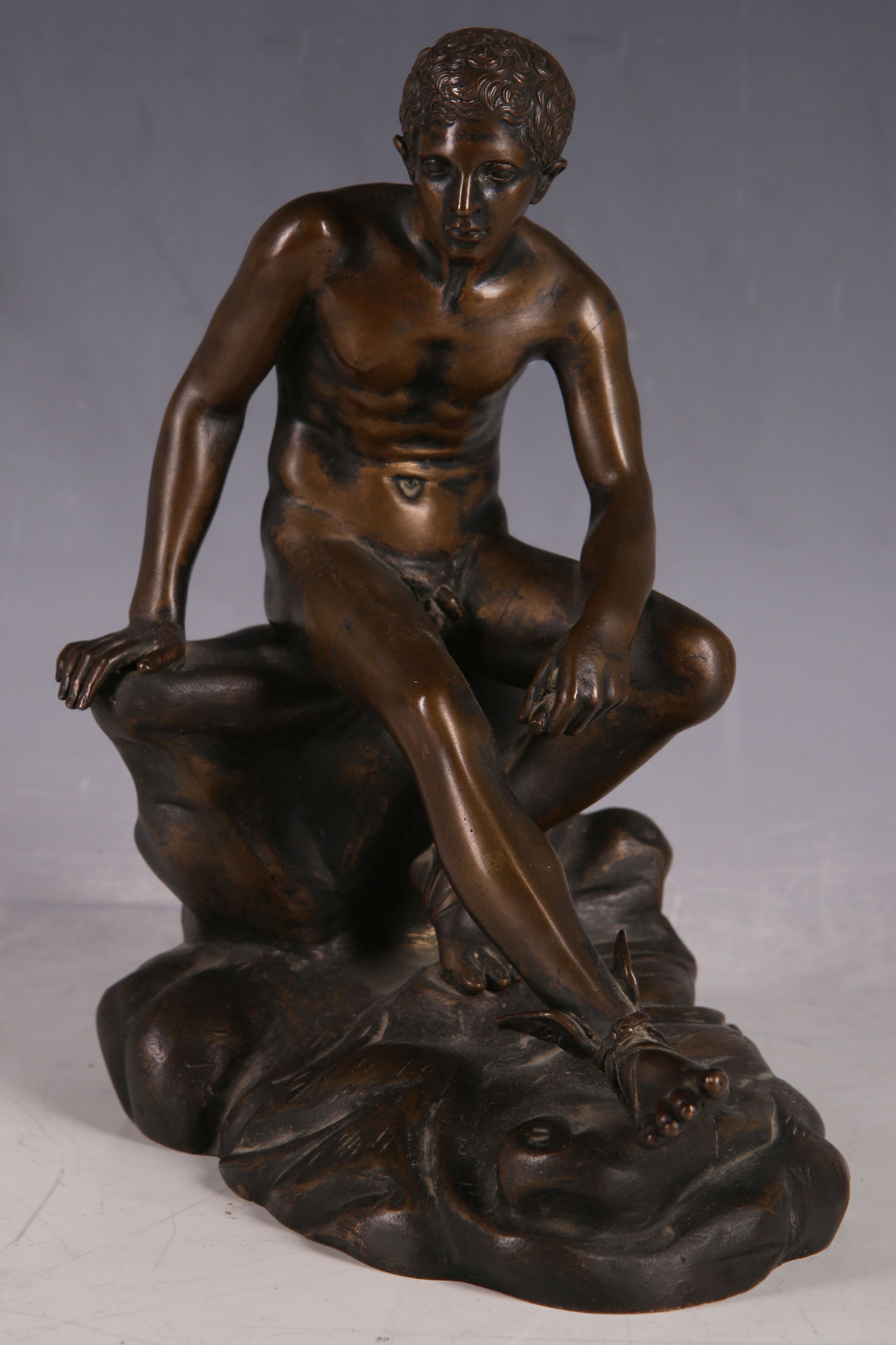 A good early 19th Century bronze of Mercury seated, after the Antique, 20cm H.