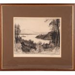 John Fullwood (1854-1931), a set of three soft ground landscape etching studies, each pencil signed,