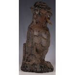 A cast iron study of a gryphon, formed as a garden fountain piece, approx. 32cm H.
