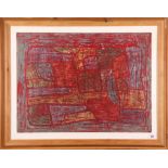 Erik Hoberg (1904-1971, American), 'September from D H Lawrence', crayon, 18 x 24".