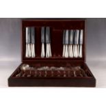 A Sheffield canteen of cutlery, eight place setting, bead decoration to handles. (84 pieces)