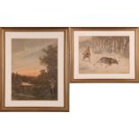 Piotr Piotrovich Sokolov (1821-1855, Russian), five hunting scenes, five colour and black and