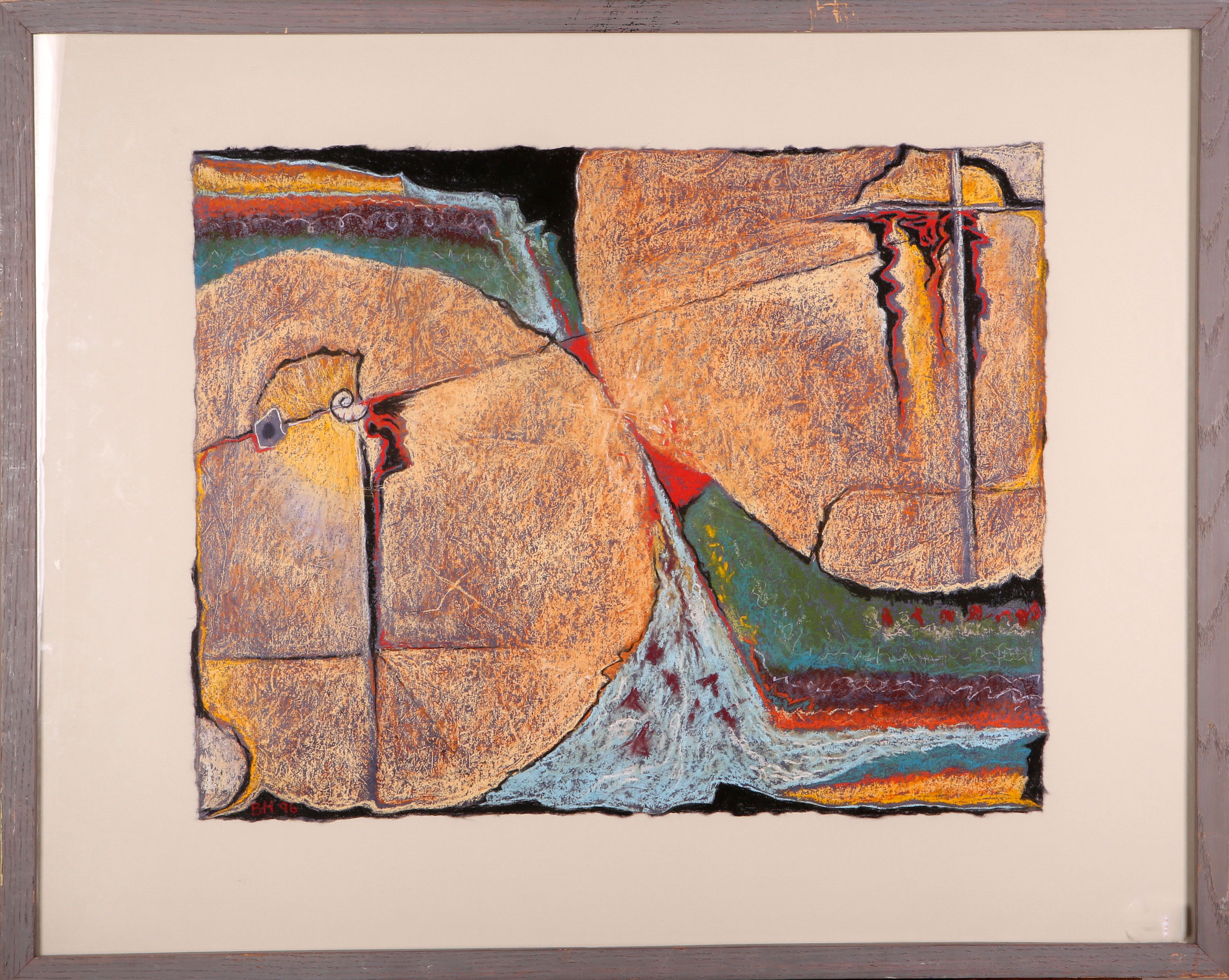 Brian Hanscomb (b. 1944, British), 'Touching Mandalas', 1996, pastel on paper, 18 x 22½".