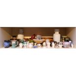A miscellaneous selection of pottery and porcelain items, to include Gwenny pottery, crested