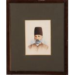 An early 20th Century Iran School, watercolour, gentleman with a beard, together with another