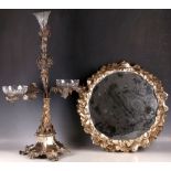 A fine late 19th Century silver plated epergne, modelled in the rustic taste as a fruiting vine on a