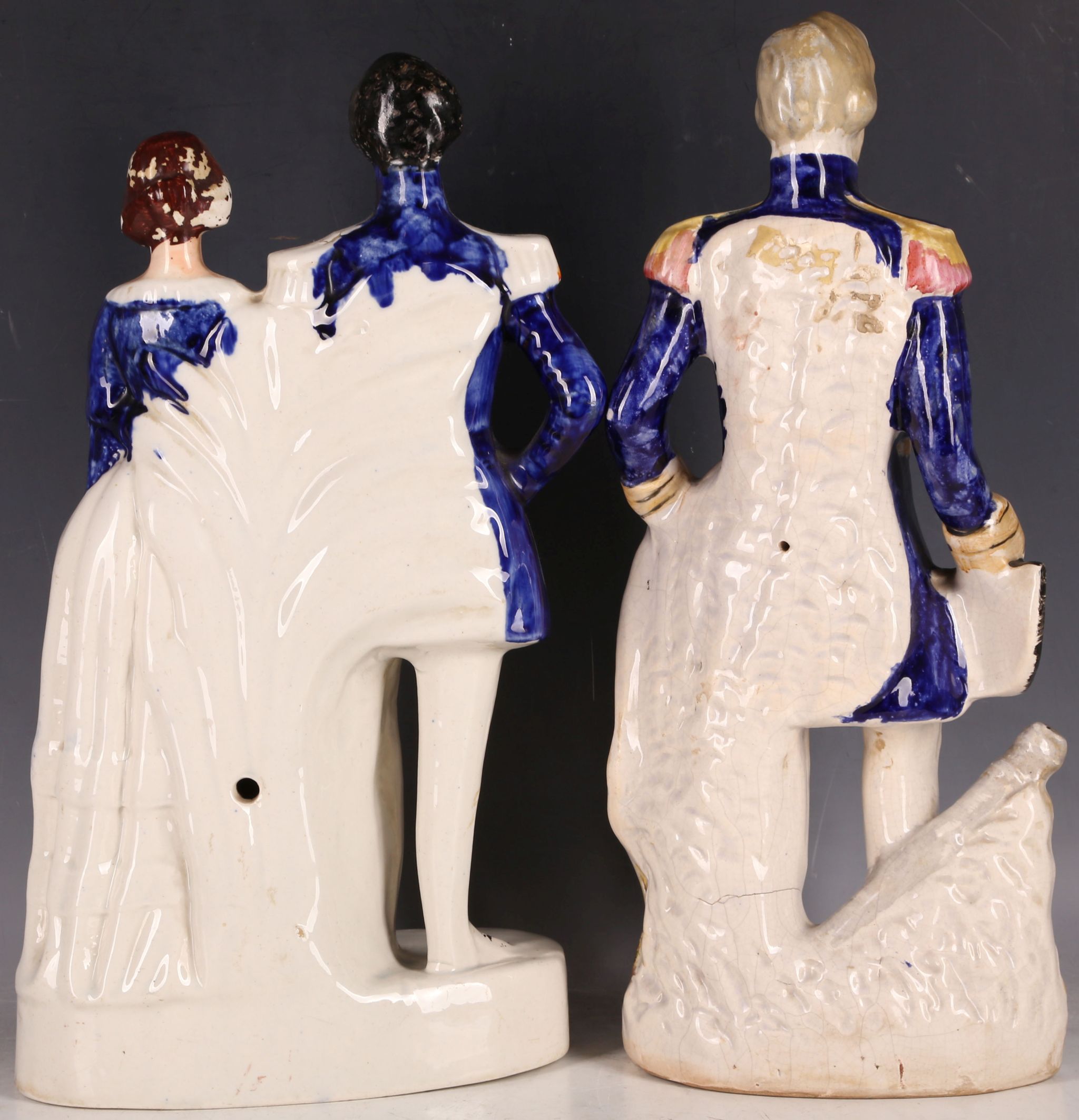 Two 19th Century glazed Staffordshire pottery figures, entitled 'Princess Royal of Prussia' and ' - Image 2 of 2