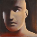 Stefane Falniz (20th Century, Modern), with airbrush acrylic on canvas study of a stylised man's