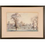 Kenneth Hobson (20th Century, English), 'Windsor Castle from the Gardens', watercolour study, signed