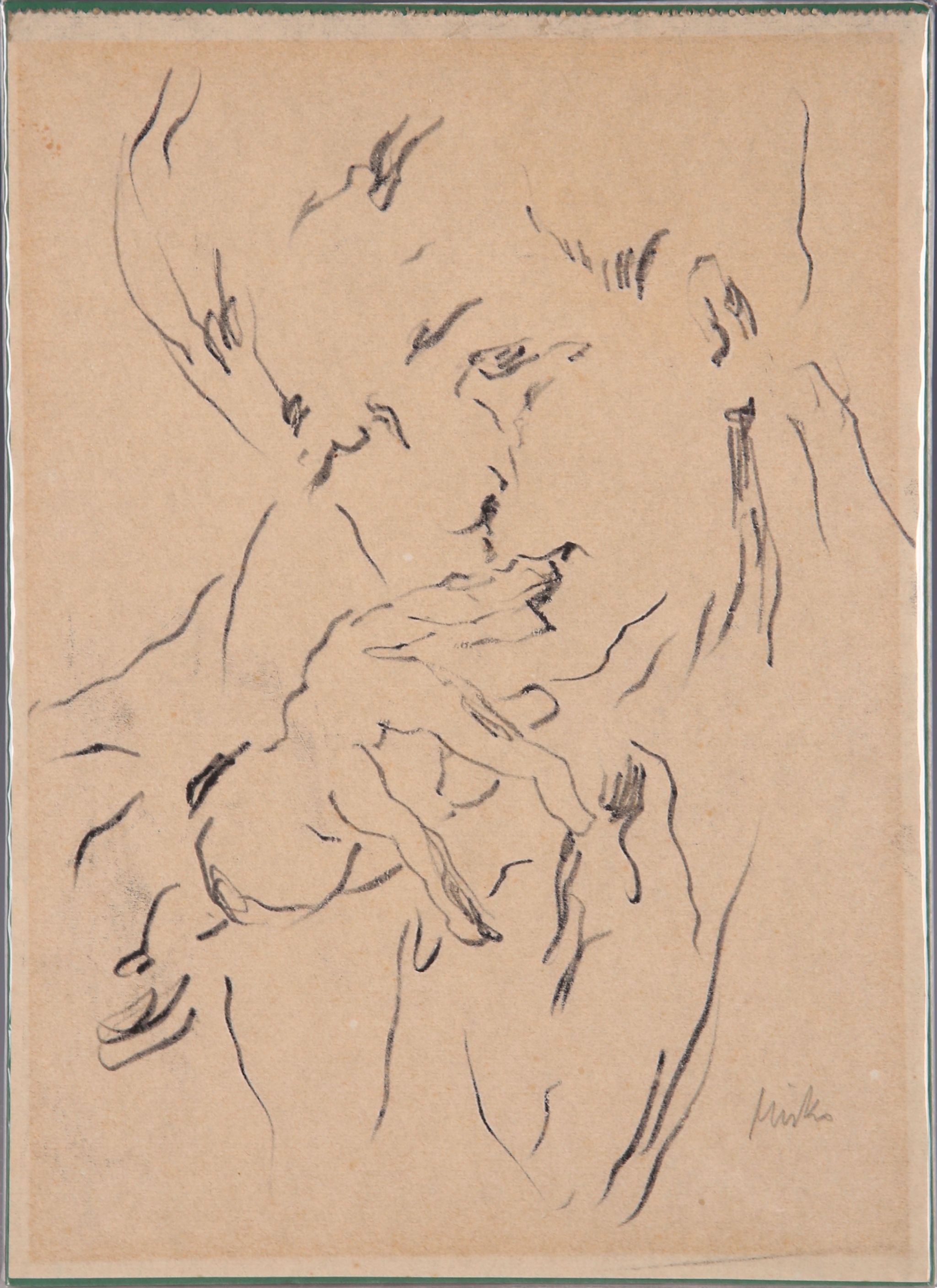 Mirko Basaldella (1910-1969, Italian School), group of three sketches; portrait study of a man,