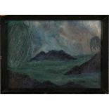 A 19th Century British, oil on artist board, tropical seascape study, unsigned, framed, 35 x 24cm.