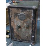 A 19th Century, S.F. Turner safe, with 'unpickable' lock, 55cm H x 39cm W x 36cm D.