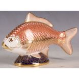 A Crown Derby ceramic carp.