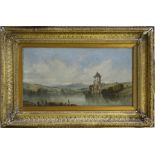 Alfred Vickers (1786-1869), oil on canvas, landscape with river, signed, 24 x 42cm, framed.