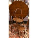 A tilt-top mahogany occasional table, on pedestal base with carved tri-form legs. Sold together with