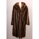 A vintage Soral, Pelze, Wolf full length fur coat, with collar, long sleeves, swing back, side