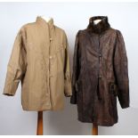 Two vintage reversible ladies fur lined three quarter length jackets, including a patch work leather