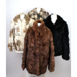 Four vintage ladies various fur jackets, in various colours (size medium), (faults to each). (4)