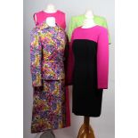 Four very good 1960s and 1980s designer items, including 1980s Hartnell fuschia and black block wool