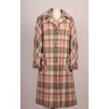 A good Aquascutum, Regent St, in fine soft pink and beige check, with collar, gilt embossed