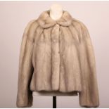 A good vintage silver mink bolero jacket, with collar, longer sleeves, satin lined (size medium).