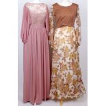 Four 1960s Jean Varon, Dickins & Jones and others ladies' maxi dresses including lurex knits with