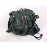 A large green leather Chloe ladies handbag, with chrome hardware, handle and shoulder strap.