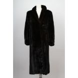 A fine vintage, dark brown, ranch mink full length ladies fur coat by Blackglama, smooth collar,