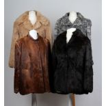 Four vintage fur jackets, various style and colours, (all have faults). (4)