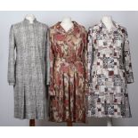 Six 1960s to 1970s ladies items, including three printed blouses and three dresses. (6)