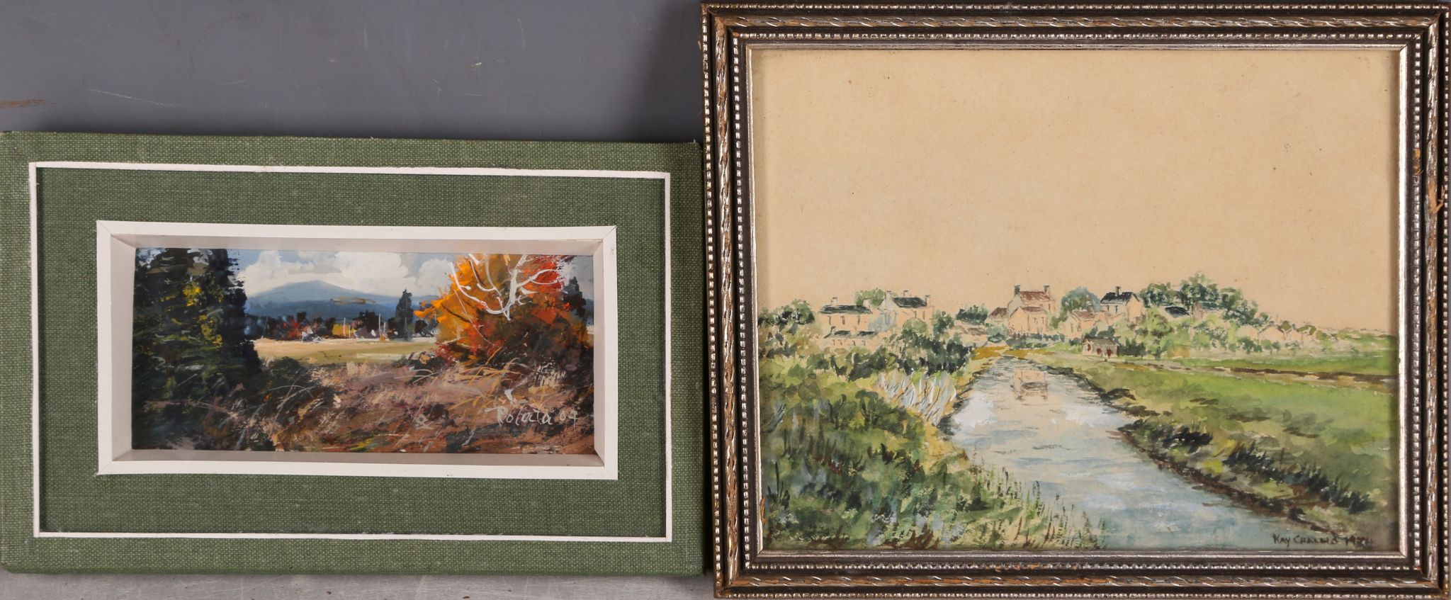 A nice selection of small watercolour studies, to include landscapes and fields, all framed. (5) - Image 3 of 3