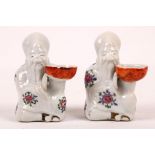 A pair of famille rose decorated ink droppers. China, 18th / 19th Century. Each in the form of a