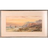 Edwin Earp (19th Century School), 'A Devon Coastal Scene', panoramic coastal study, watercolour,