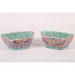 A pair of Chinese butterfly dishes. Tongzhi mark, and probably of the period. Of butterfly-shaped