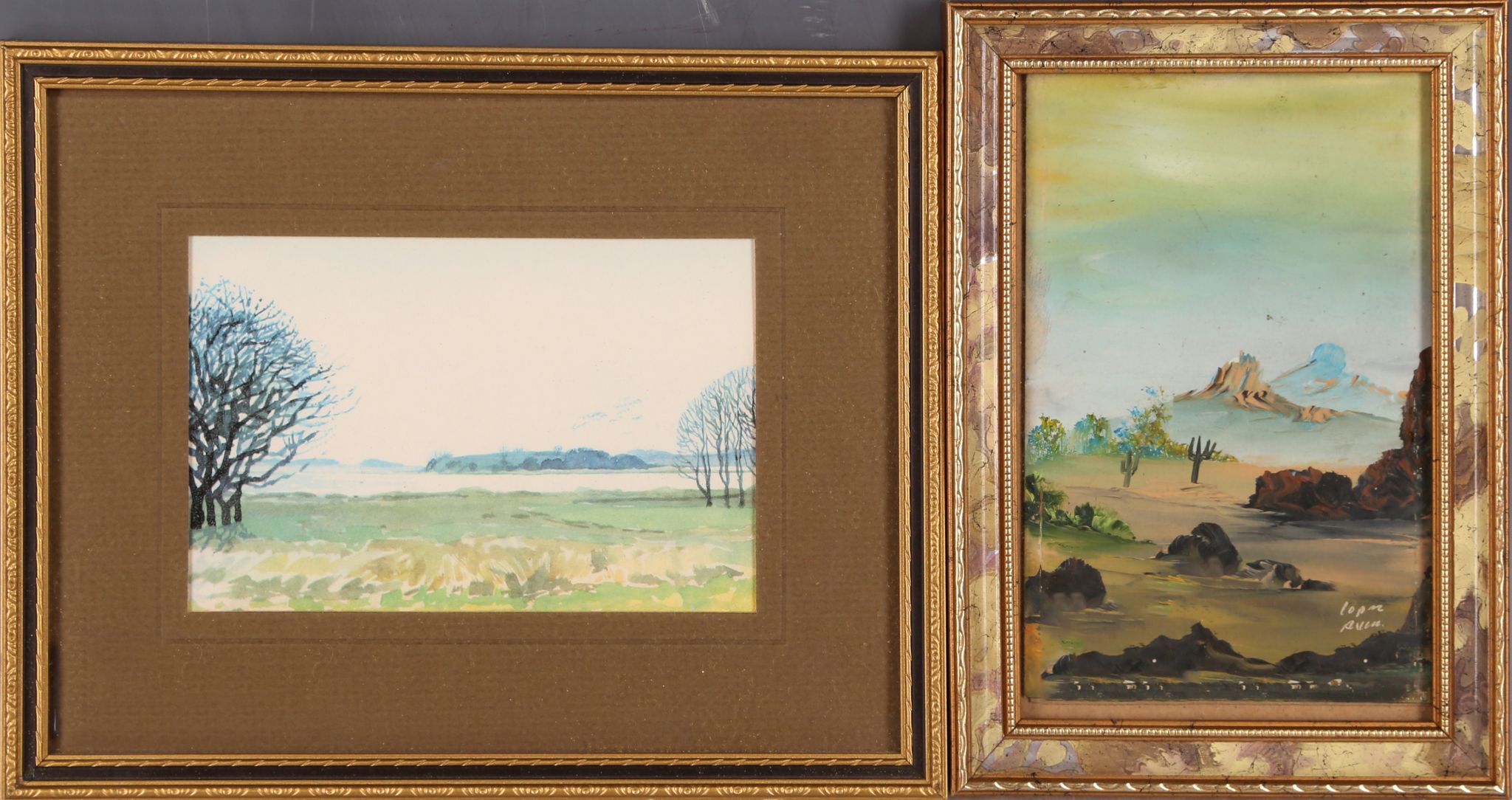 A nice selection of small watercolour studies, to include landscapes and fields, all framed. (5) - Image 2 of 3
