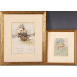 A mid 20th Century Romek Czechoslovakian School five watercolour studies, to include provincial town