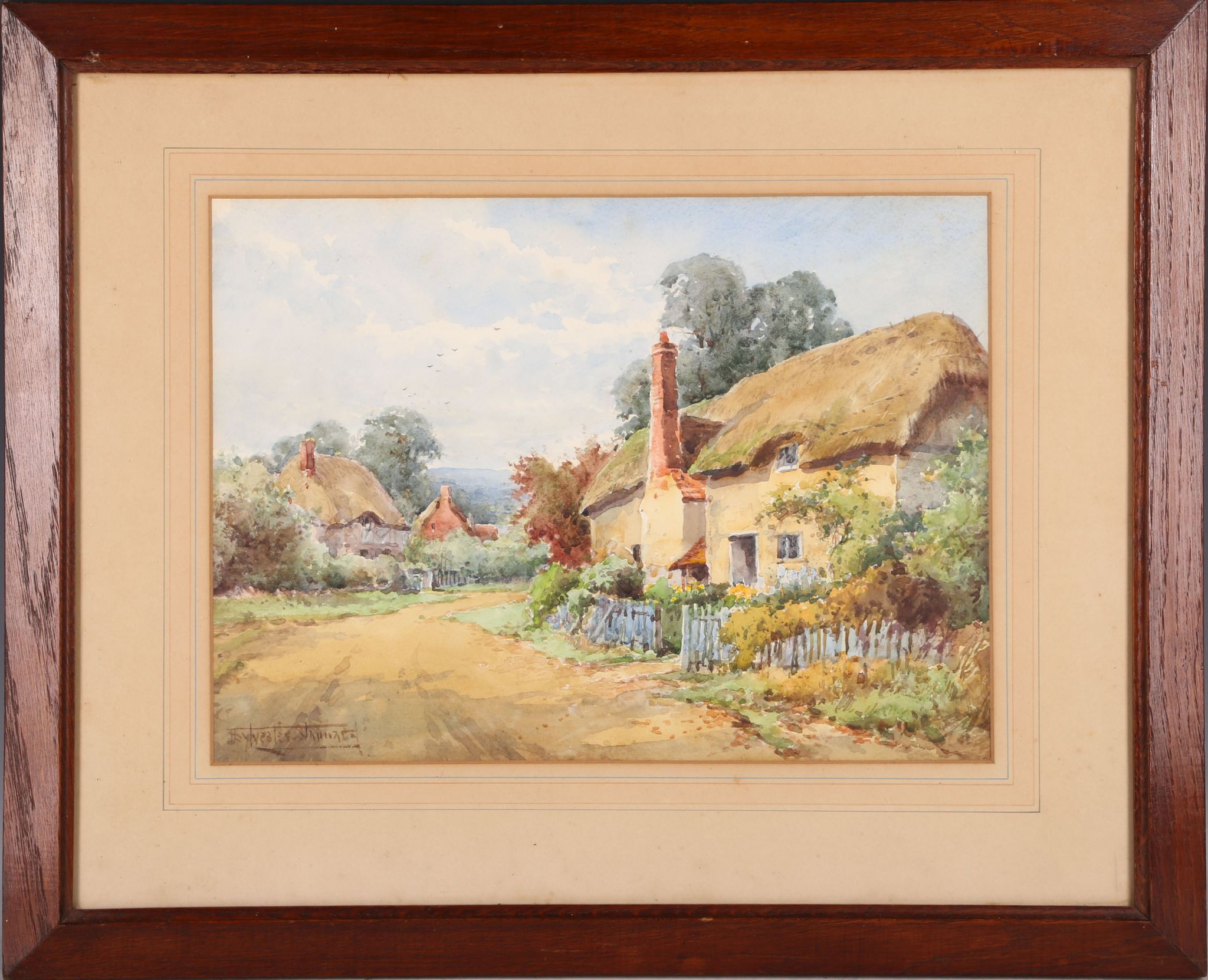 Henry Sylvester Stannard (1870-1951) R.B.A., a late Victorian watercolour, Figeldene year, Salisbury