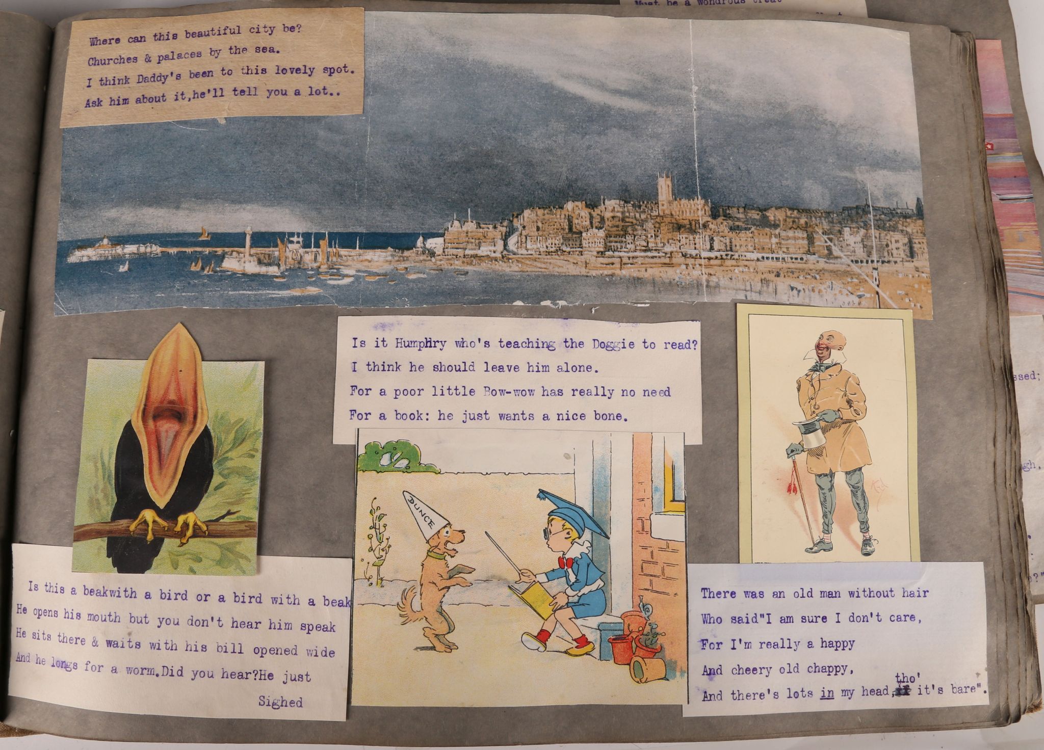 A scrap album, each illustrative scrap is accompanied by a poem. - Image 3 of 5