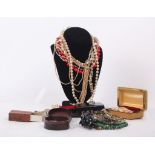 A quantity of vintage costume jewellery. (Qty)